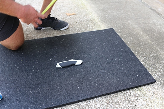 Man setting a Mat.