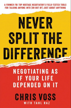 Never Split the Difference book cover Chris Voss.