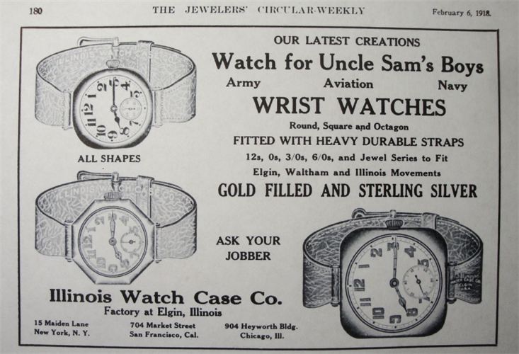 Vintage ILLINOIS watch case co watch advertisement.