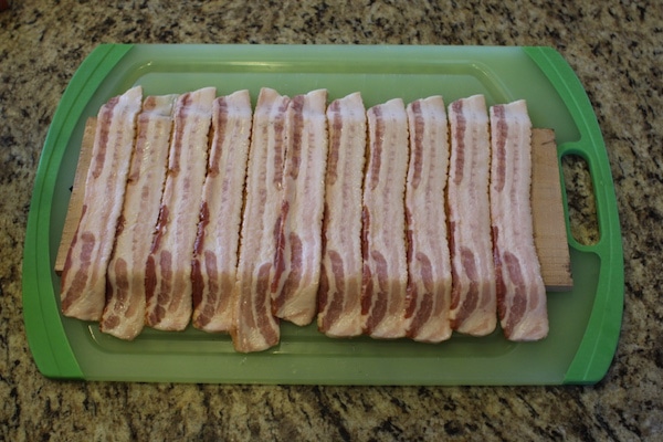 Bacon wrap on a dish.