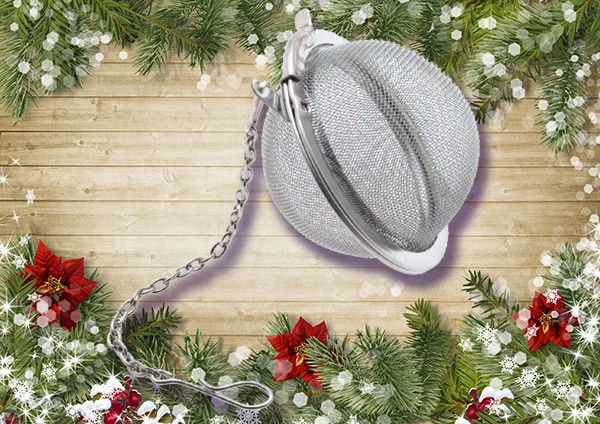Tea Infuser with decorated background.