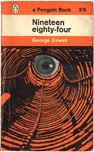 Nineteen eighty-four by George Orwell, book cover.