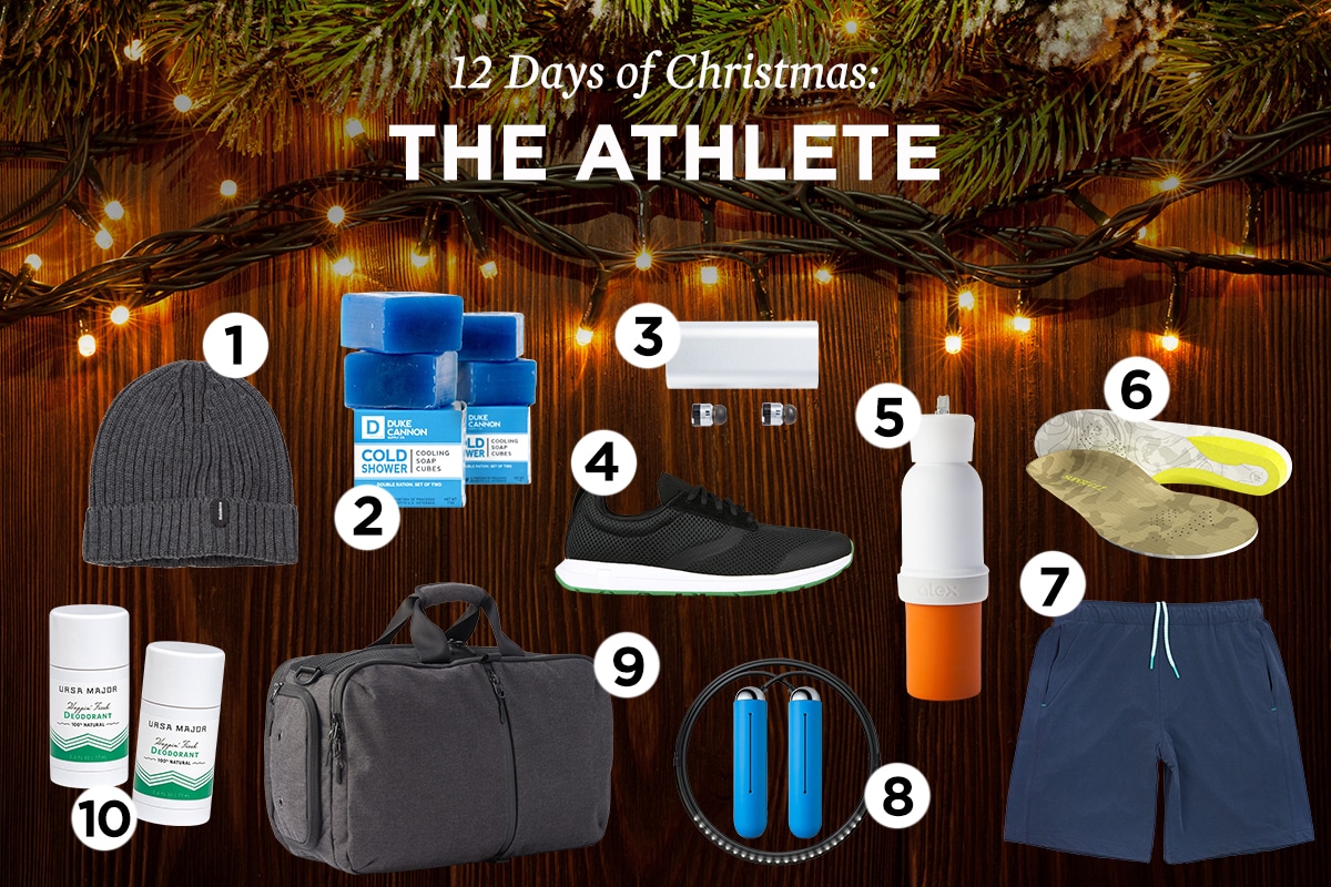 Celebrate Christmas by giving the athlete in your life 12 days of special gifts.
