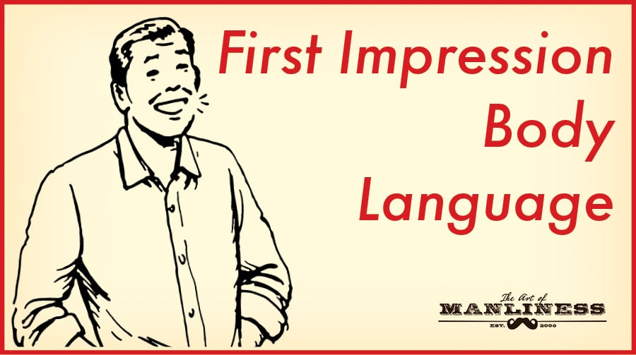 First impression body language illustration.