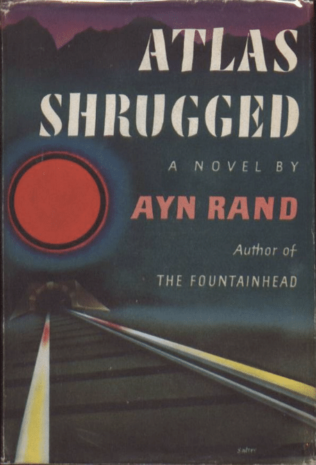 Atlas Shrugged by Ayn Rand, book cover.