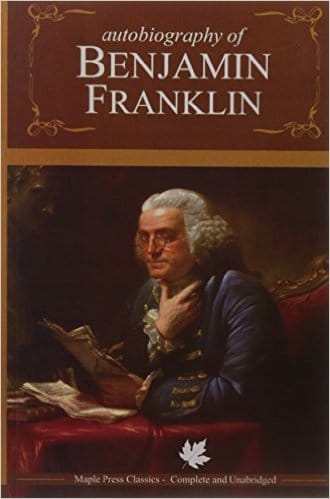 The Autobiography of Benjamin Franklin, book cover.