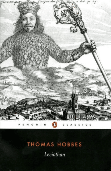 Leviathan by Thomas Hobbes, book cover.
