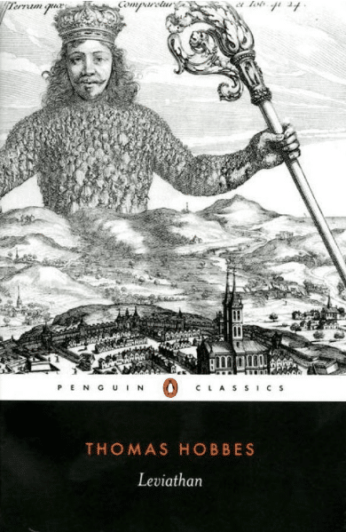 Leviathan by Thomas Hobbes, book cover.