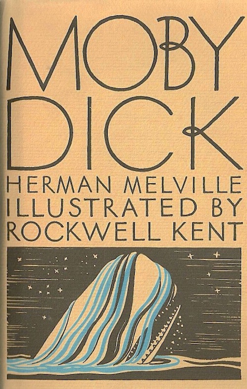 Moby Dick by Herman Melville, book cover.