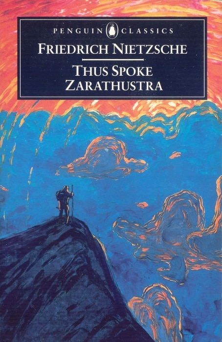 The book cover of Thus Spoke Zarathustra by Friedrich Nietzsche.