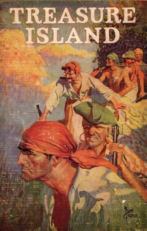 Treasure Island by Robert Louis Stevenson, book cover.