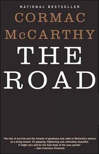 The Road by Cormac McCarthy, book cover.