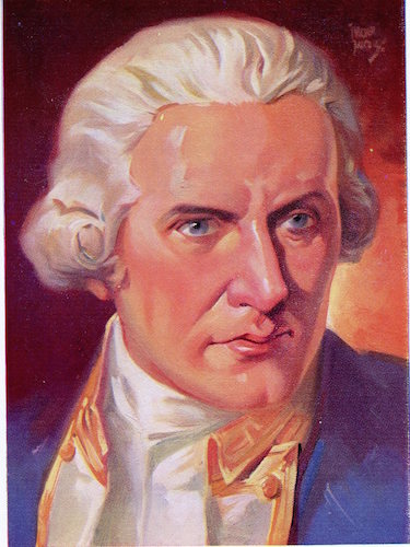 Captain james cook illustration.