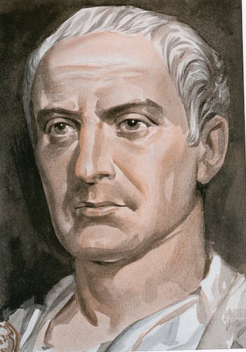Gaius julius caesar illustration.