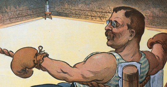A new cartoon featuring a man in a boxing ring.