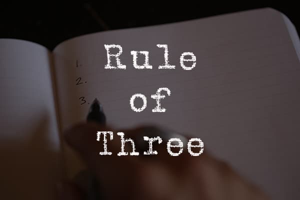 Book cover, rule of three by Chris bailey.