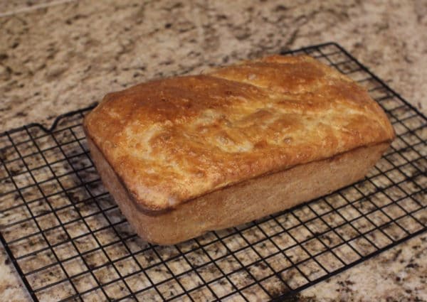 Sandwich loaf baked on wire grill.