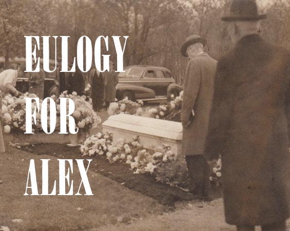 Vintage funeral burial service at cemetery.