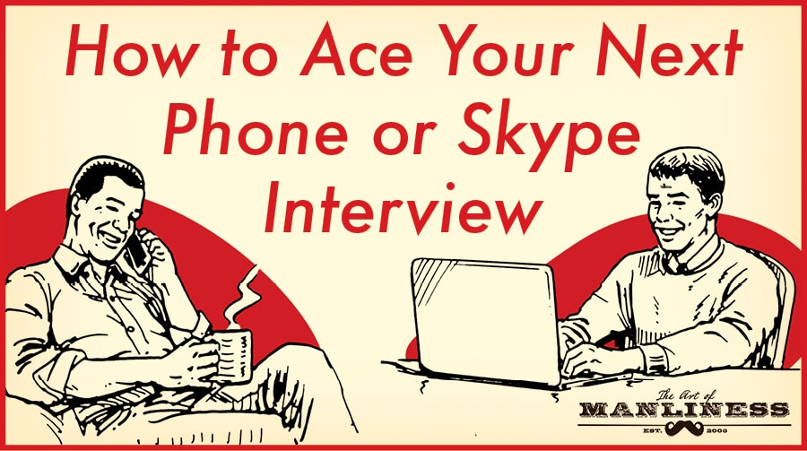 Man on phone and man at desk on computer interviewing in a realaxed climate illustration.