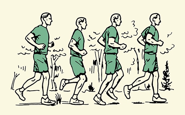 Man running outdoors illustration.