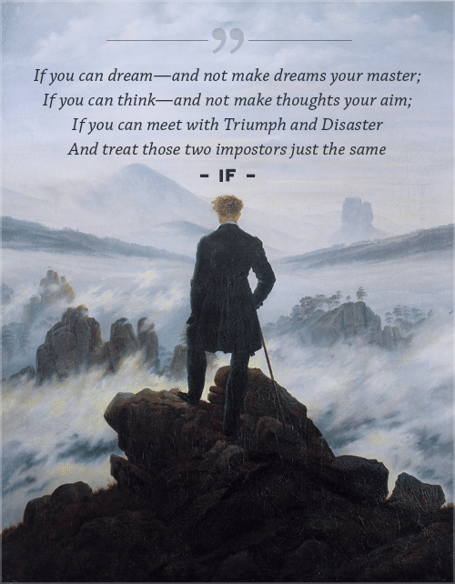 If poem, by Rudyard Kipling, quote on a cover page.