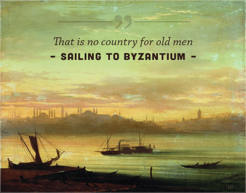 Sailing to Byzantium, poem that is no country for old men.Sócrates, falando com um amigo, uma vez perguntou: 