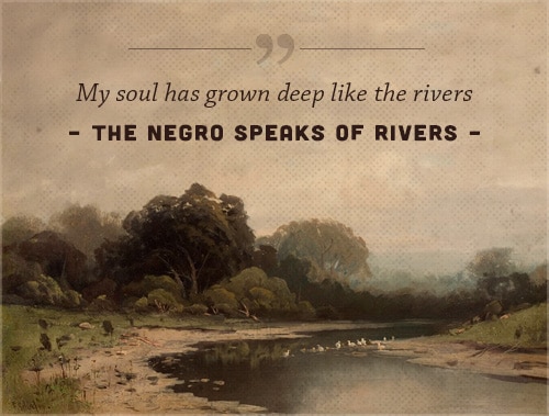 El negro habla de ríos langston hughes, poema my soul has grown deep, con una cubierta de lago y aves.