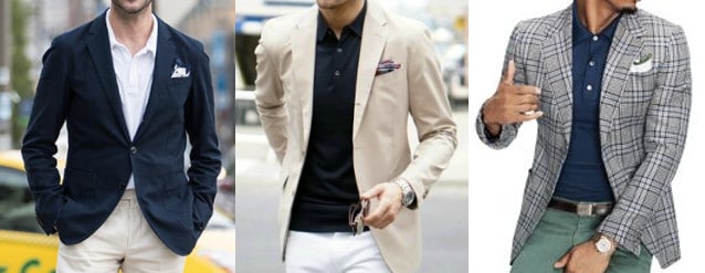 polo shirt under blazer