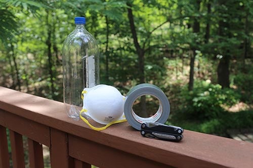 Improvised gas mask equipment.