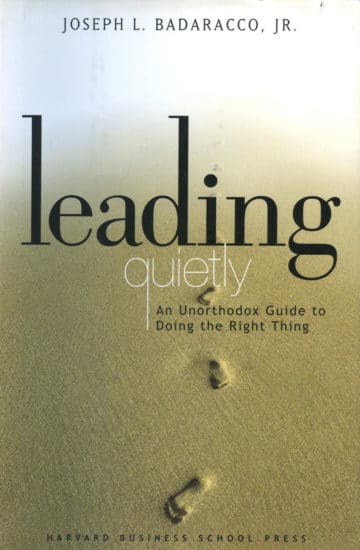 Leading quietly, book cover by joseph badaracco.