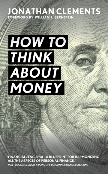 How to think about money, book cover By Jonathan Clements.