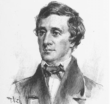 A man in a suit depicted in a black and white drawing.