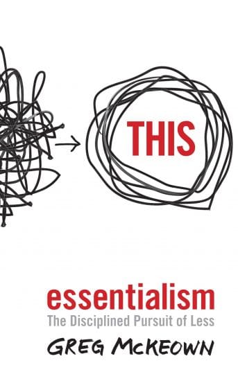 Essentialism by jreg mckeown, book cover.