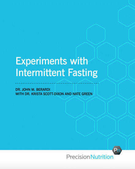 Experiments with intermittent fasting john berardi, book cover.