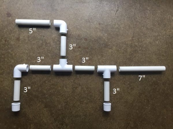 Pvc pipe marshmallow gun layout. 