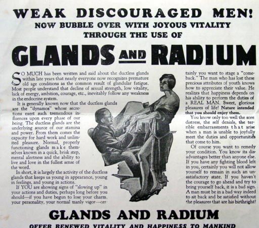 Vintage radioactive jockstrap ad advertisement.