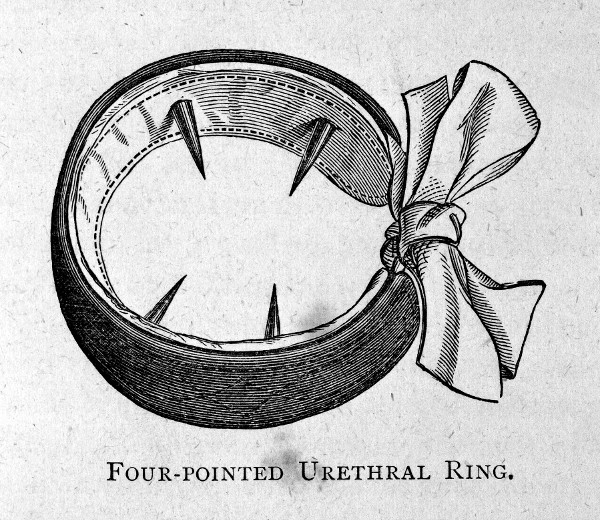 Vintage spike lined ring for nocturnal emissions. 