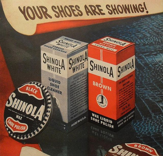 Shinola shoe polish ad advertisement. 