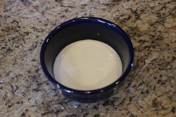 Elmers glue in bowl homemade diy slime.