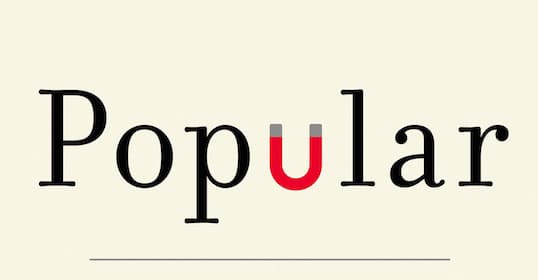 A logo featuring the word "popular" for a podcast.