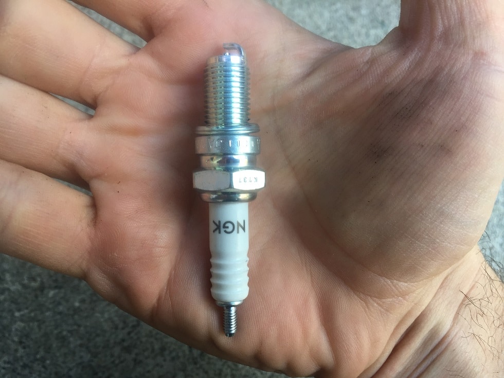 Motorcycle spark plug.