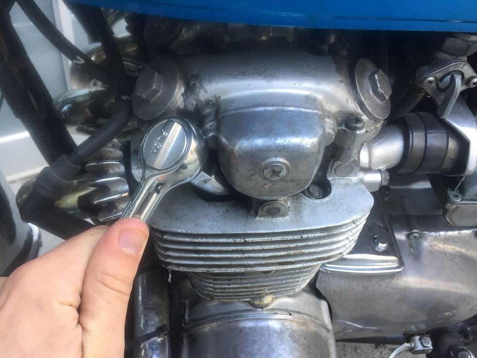 To tightened motorcycle engine cover.