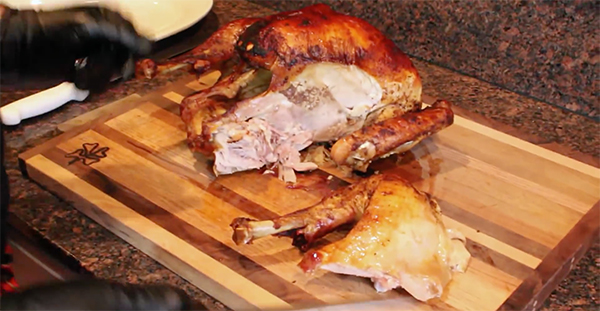 how to carve a turkey instructions cut leg and thigh 