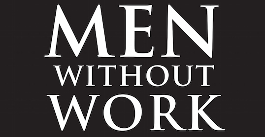 Men without work in a podcast.
