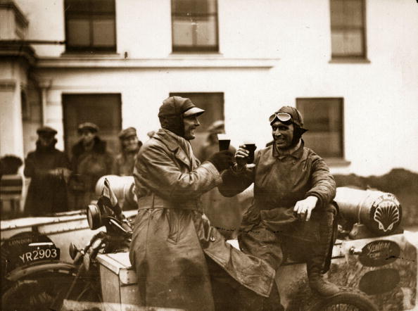 Vintage men toasting.