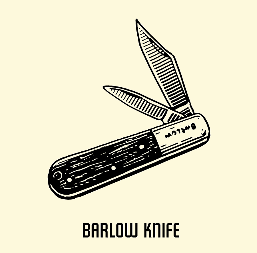 Barlow pocket knife illustration.