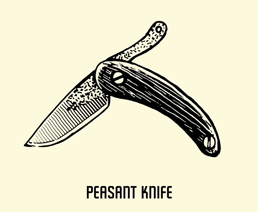 Peasant knife pocket illustration.