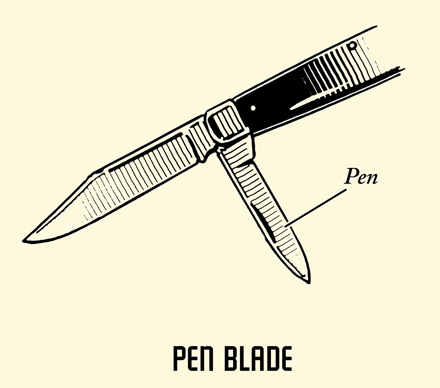 Pen blade pocket knife blade illustration.