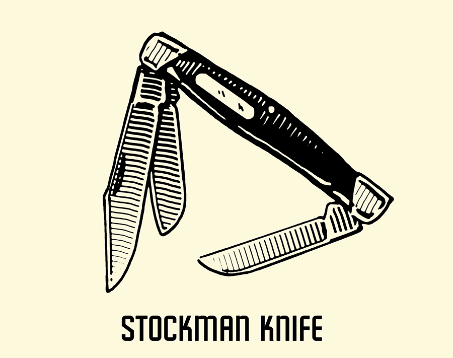 Stock man pocket knife illustration.