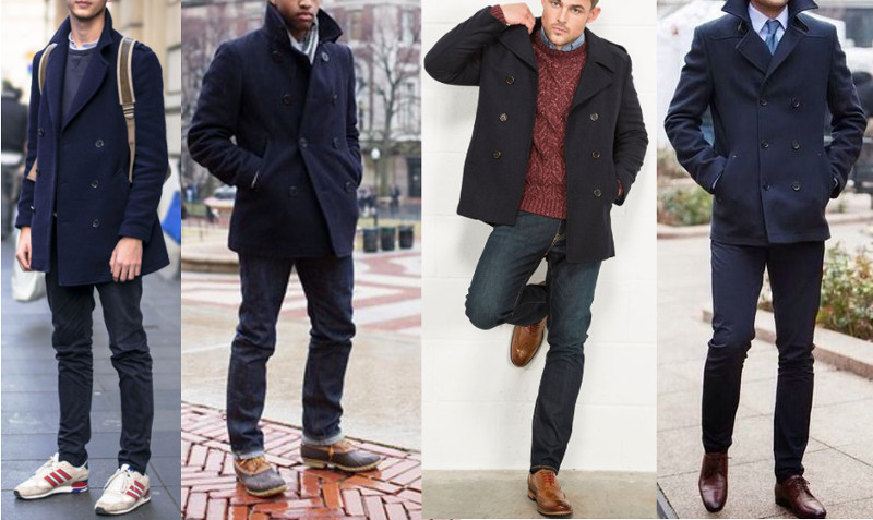 pea coat with jeans